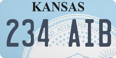 KS license plate 234AIB