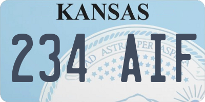 KS license plate 234AIF