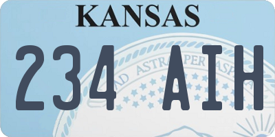 KS license plate 234AIH