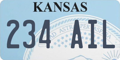 KS license plate 234AIL