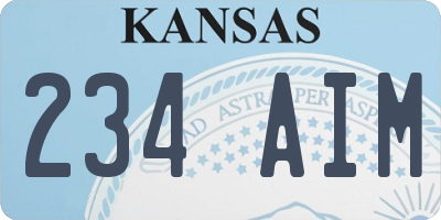 KS license plate 234AIM