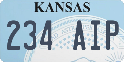 KS license plate 234AIP