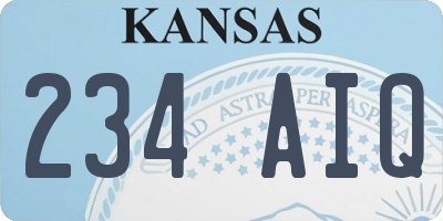 KS license plate 234AIQ