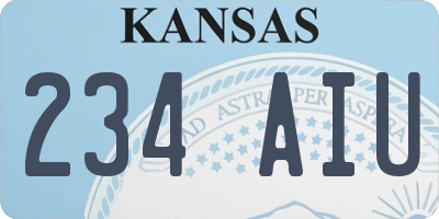 KS license plate 234AIU