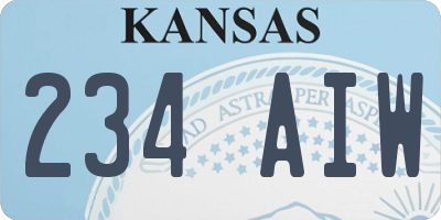 KS license plate 234AIW