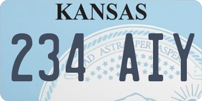 KS license plate 234AIY