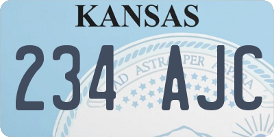 KS license plate 234AJC