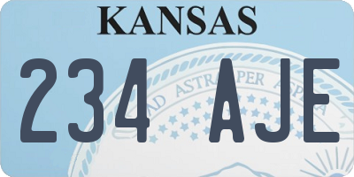KS license plate 234AJE