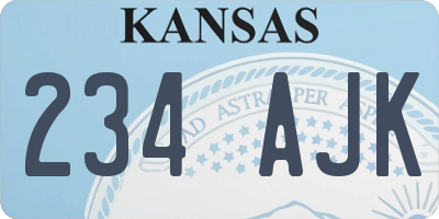 KS license plate 234AJK