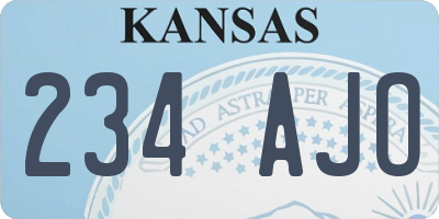 KS license plate 234AJO