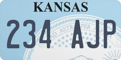 KS license plate 234AJP