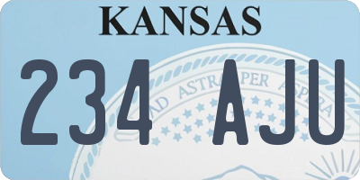 KS license plate 234AJU