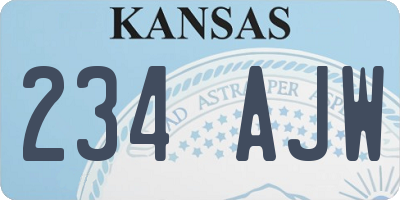 KS license plate 234AJW