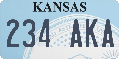 KS license plate 234AKA