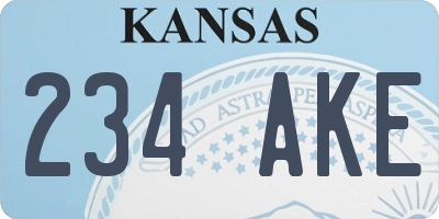 KS license plate 234AKE