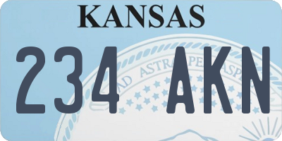 KS license plate 234AKN