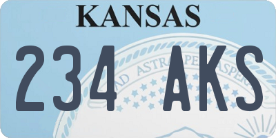 KS license plate 234AKS