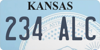 KS license plate 234ALC