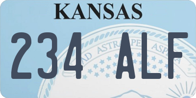 KS license plate 234ALF