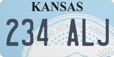 KS license plate 234ALJ