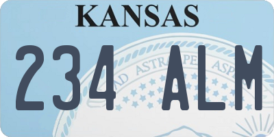 KS license plate 234ALM