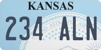 KS license plate 234ALN