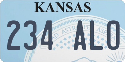 KS license plate 234ALO