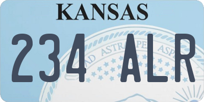 KS license plate 234ALR
