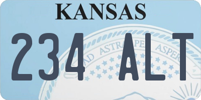 KS license plate 234ALT
