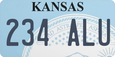 KS license plate 234ALU