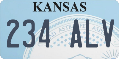 KS license plate 234ALV