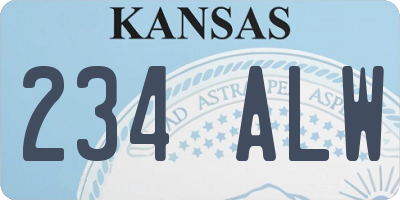 KS license plate 234ALW
