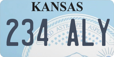 KS license plate 234ALY