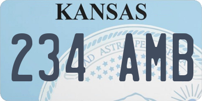 KS license plate 234AMB