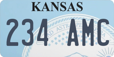 KS license plate 234AMC
