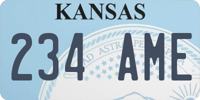 KS license plate 234AME