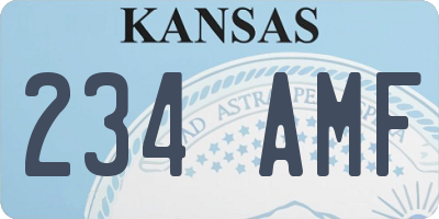 KS license plate 234AMF