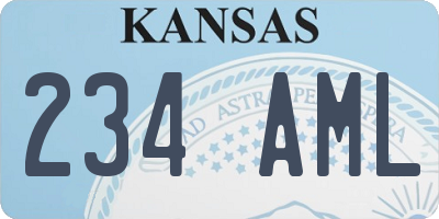 KS license plate 234AML