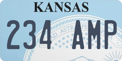 KS license plate 234AMP