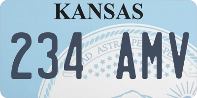 KS license plate 234AMV