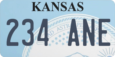 KS license plate 234ANE