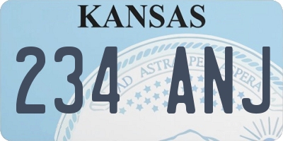 KS license plate 234ANJ