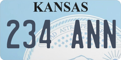 KS license plate 234ANN