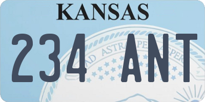 KS license plate 234ANT