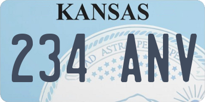 KS license plate 234ANV