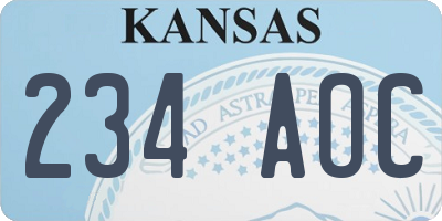 KS license plate 234AOC
