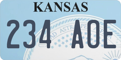 KS license plate 234AOE