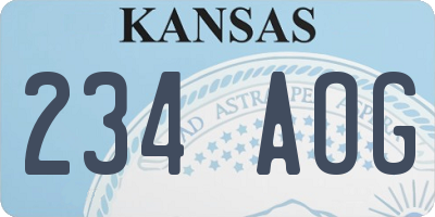 KS license plate 234AOG