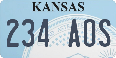 KS license plate 234AOS