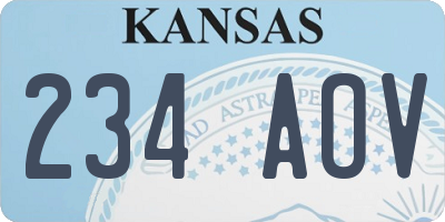 KS license plate 234AOV